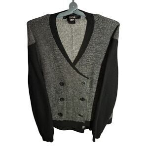 Vintage Diesel 55DSL FIFTY FIVE DSELLE Black and Gray Double-Breasted Cardigan